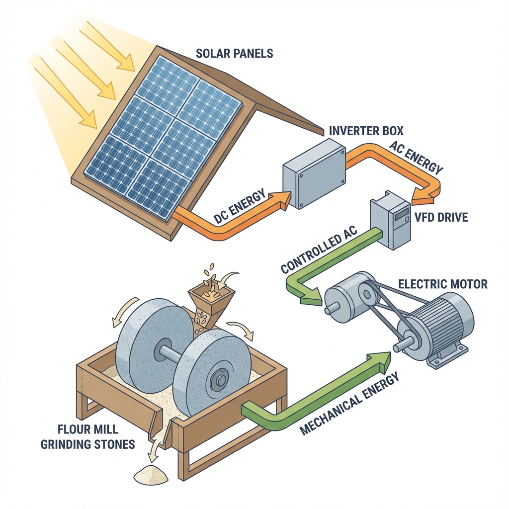 Solar Chakki System Diagram
