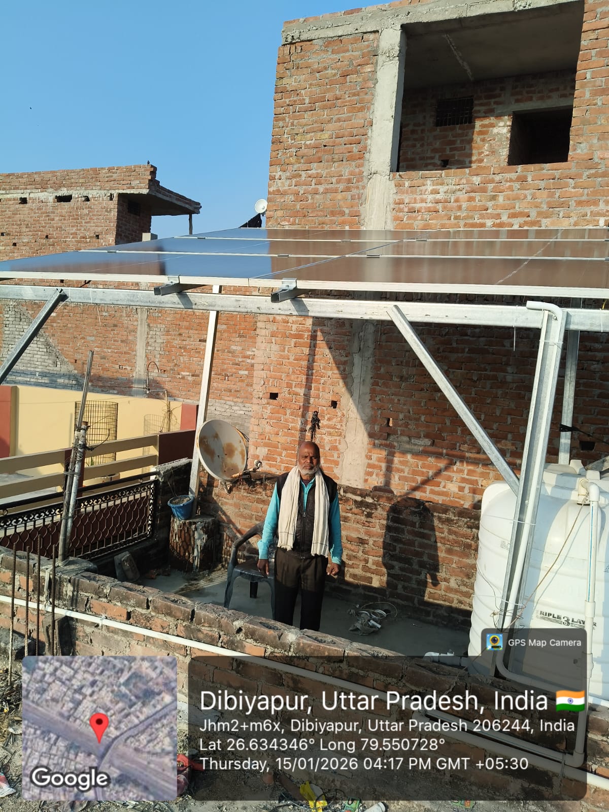 Prem Babu solar installation in Dibiyapur by J.S. Enterprises