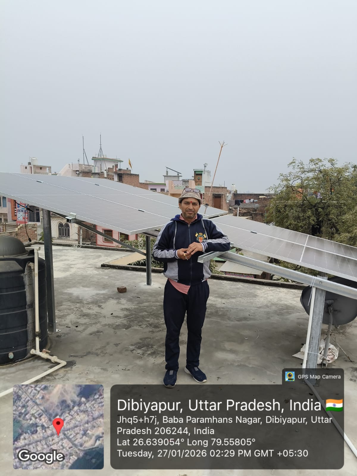 Govind Mishra solar installation in Dibiyapur (Uttar Pradesh)  by J.S. Enterprises